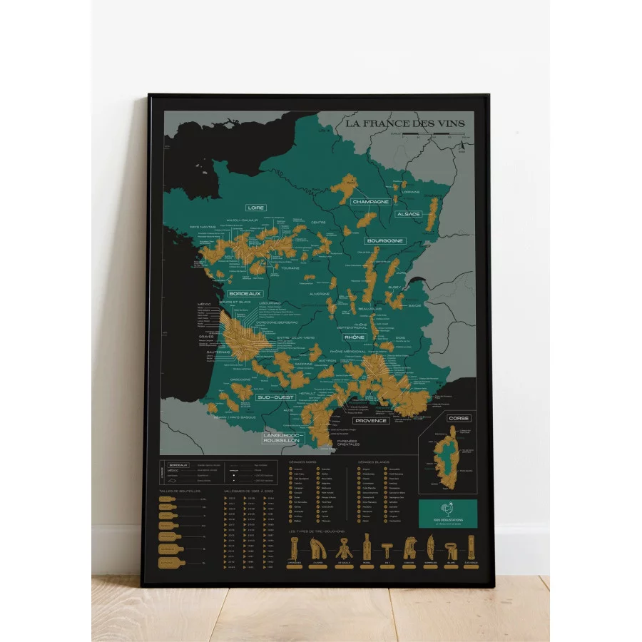 CARTE A GRATTER "LA FRANCE DES VINS"