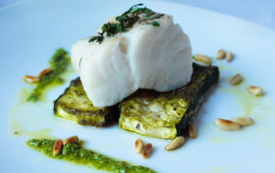 Le Pavé de Cabillaud et Courgettes au Pesto du Château Brown
